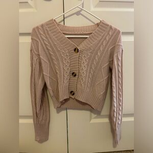 Cropped button up sweater